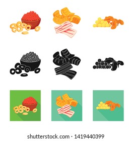 Vector design of taste and seasonin sign. Collection of taste and organic   stock vector illustration.
