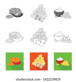 Vector design of taste and seasonin sign. Collection of taste and organic   vector icon for stock.
