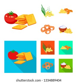 Vector design of taste and seasonin symbol. Set of taste and organic   stock symbol for web.