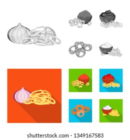 Vector design of taste and seasonin symbol. Set of taste and organic   stock symbol for web.