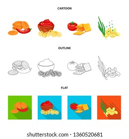 Vector design of taste and seasonin symbol. Collection of taste and organic   vector icon for stock.