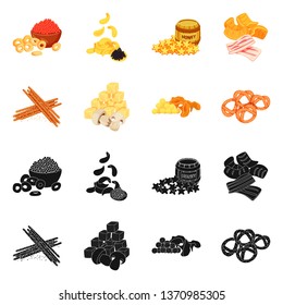 Vector design of taste and seasonin symbol. Set of taste and organic   stock symbol for web.