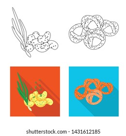 Vector design of taste and seasonin symbol. Set of taste and organic vector icon for stock.