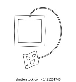 Vector design of tea and bag  symbol. Collection of tea and label  stock symbol for web.