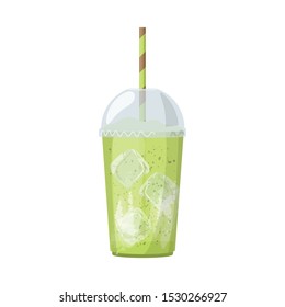 Vector design of tea and green icon. Web element of tea and glass vector icon for Stock.
