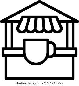 Estilo de icono de puesto de té de diseño de Vector