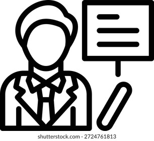 Estilo de icono de profesor de diseño de Vector