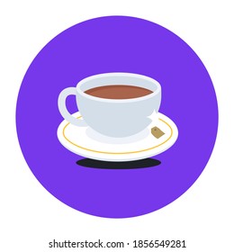 Vector design of teacup icon in flat icon