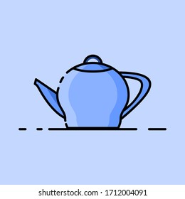 Vector design of a teapot icon. Flat design teapot. Flat icons in a minimalist style