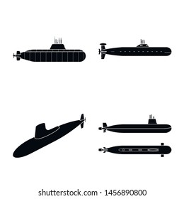 Vector design of technology and fleet icons. Collection of technology and navy stock vector illustration.