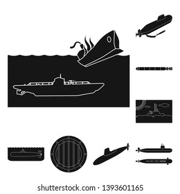 Vector design of technology  and fleet symbol. Collection of technology  and navy vector icon for stock.