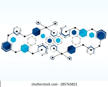 Vector design technology, Network,medical, business background.