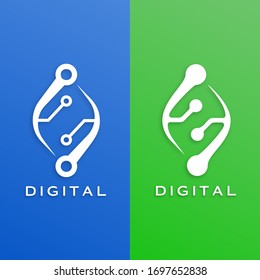 Vector design of technology shell lines. Minimalist style, flat, and simple.