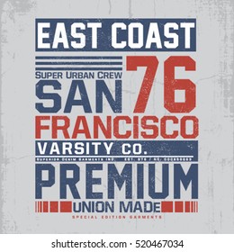 vector design for tee print with font and texture