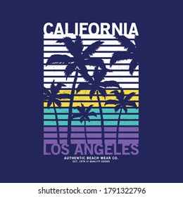 vector design for tee print with palm tree drawn