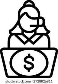Vektordesign Telesales-Symbolstil