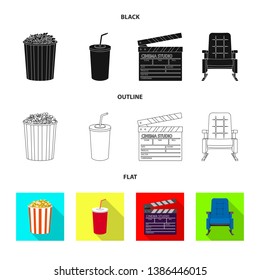 Vector design of television and filming icon. Set of television and viewing stock symbol for web.