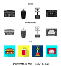 Vector design of television and filming logo. Collection of television and viewing stock vector illustration.