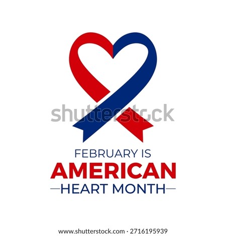 Vector design template for American Heart Month posters, banners, and cards. American heart month is observed every year in February. Vector illustration.