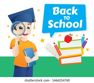 Vector design template for Back to school. Back to school, School kids vector illustration. Back to school poster. Education vector illustration