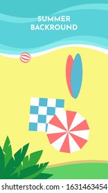 Vector design template, background with copy space for text - summer landscape - background for banner, greeting card, poster and advertising - summer vacation concept. Beach holidays. Flat design