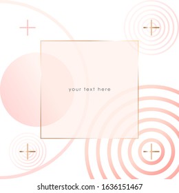 Vector design template for banner, card, cover, web, flyer, poster. Pastel pink graphic elements. Simple geometric shapes on a white background. Design background for social media. 