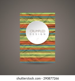 Vector Design Template for Banners, Cards, Flyers, Placards, Booklets and Posters. Crumpled Paper Backgrounds.