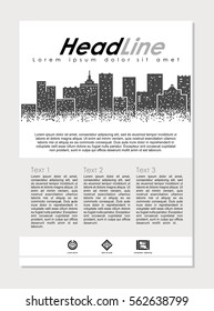 Vector design template Big City Business flayer for print design in black and white colors.
