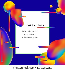 Vector design template in bright neon colors. Abstract shapes with space for text.