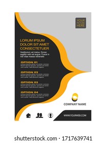 Vector design template for Brochure, Annual Report, Magazine, Poster, Corporate Presentation, Portfolio, Flyer. Size A4. Easy to use and edit
