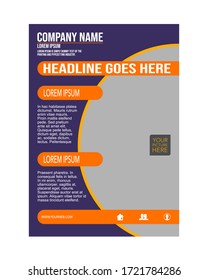 Plantilla de diseño vectorial para Folleto, Informe Anual, Revista, Afiche, Presentación Corporativa, Cartera, Volante. Tamaño A4. Fácil de usar y editar