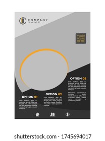 Vector design template for Brochure, Annual Report, Magazine, Poster, Corporate Presentation, Portfolio, Flyer. Size A4. Easy to use and edit