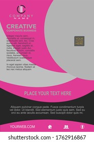 Plantilla de diseño de vectores para Folleto, Informe Anual, Revista, Afiche, Presentación Corporativa, Cartera, Volante. Tamaño A4. Fácil de usar y editar