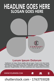 Diseño de vectores. Plantilla para Folleto, Informe Anual, Revista, Cartel, Presentación Corporativa, Cartera, Volante. Tamaño A4. Fácil de usar y editar
