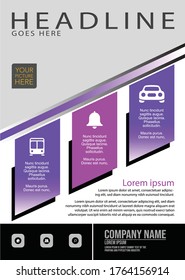 Diseño de vectores. Plantilla para Folleto, Informe Anual, Revista, Cartel, Presentación Corporativa, Cartera, Volante. Tamaño A4. Fácil de usar y editar