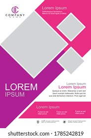 Diseño de vectores. Plantilla para Folleto, Informe Anual, Revista, Cartel, Presentación Corporativa, Cartera, Volante. Tamaño A4. Fácil de usar y editar