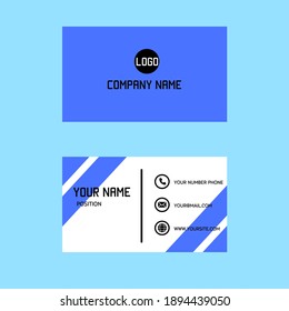 Vector design Template business card blue color 