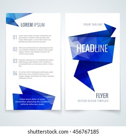 vector design template of business folder cover or advertisement brochure with blue triangle scene path texture abstract scene performance fashionable empty partnership blue fancy imprint banner docum