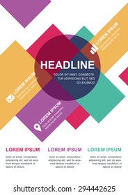 Vector design template for business infographics, brochure, flyer, poster. Multicolor geometric background with place for text