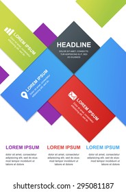 Vector design template for business infographics, brochure, flyer, poster. Multicolor geometric material background with place for text.