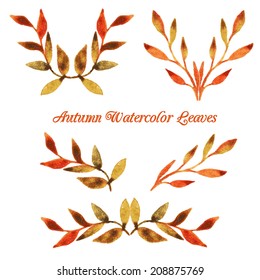 vector design template for card, brochure, booklet, envelope, presentation, visualization, branding. autumn watercolor leaf wreath pattern