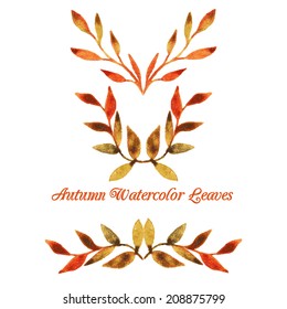 vector design template for card, brochure, booklet, envelope, presentation, visualization, branding. autumn watercolor leaf wreath pattern