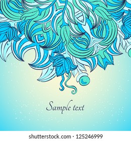 Vector design template card. Garden flower background.