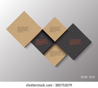 Vector design template. Cardboard texture. Vector illustration 