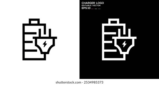 Vector design template of charging logo. Battery, electricity, technology. Icon symbol EPS 10