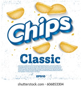 Vector design template for Chips. Package design. Logo design. Classic