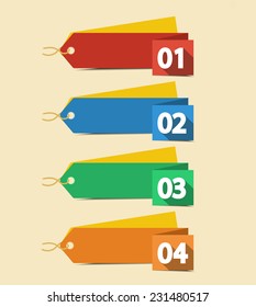 Vector design template with color numbered labels