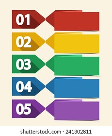 Vector design template with color numbered labels