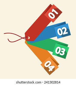 Vector design template with color numbered labels