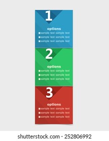 Vector design template with color numbered banners